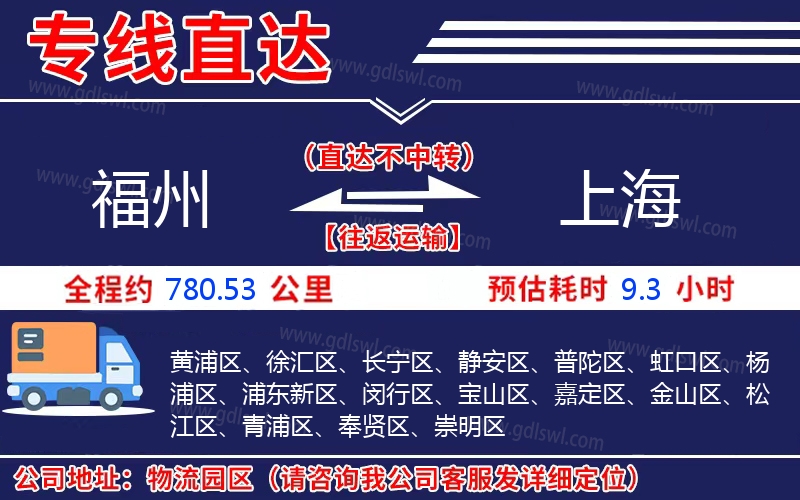 福州到上海物流公司
